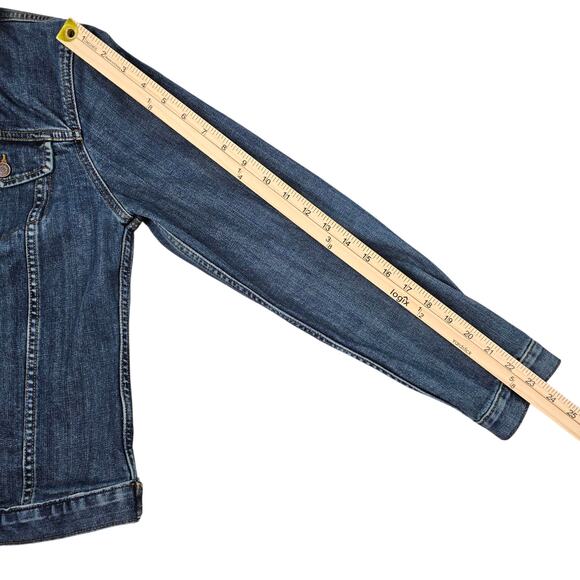 Lands End Jean Jacket Womens Small Denim Trucker Casual Classic Preppy - Picture 13 of 13